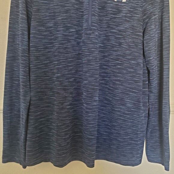 Under Armour Seamless 1/4 Zip Long Sleeve Shirt 1347752 Sz M Blue Heat Gear - Picture 6 of 14